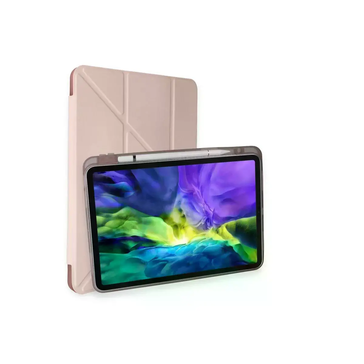 Newface Apple iPad Air 4 10.9 Kılıf Kalemlikli Mars Tablet Kılıfı - Rose Gold
