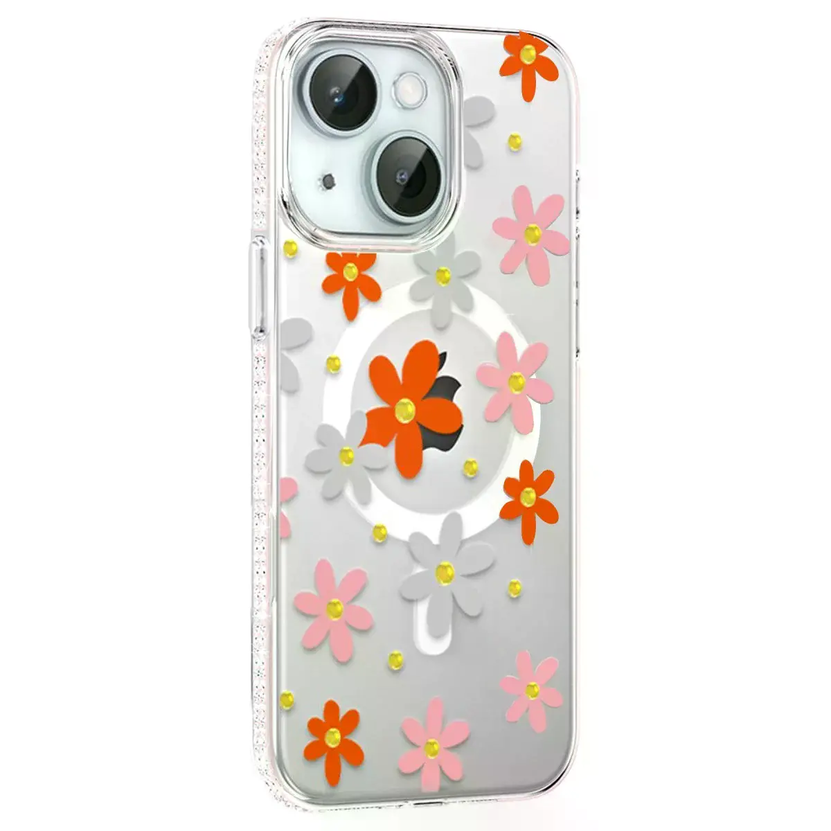 Joko iPhone 14 Floral Magsafe Kapak - Turuncu