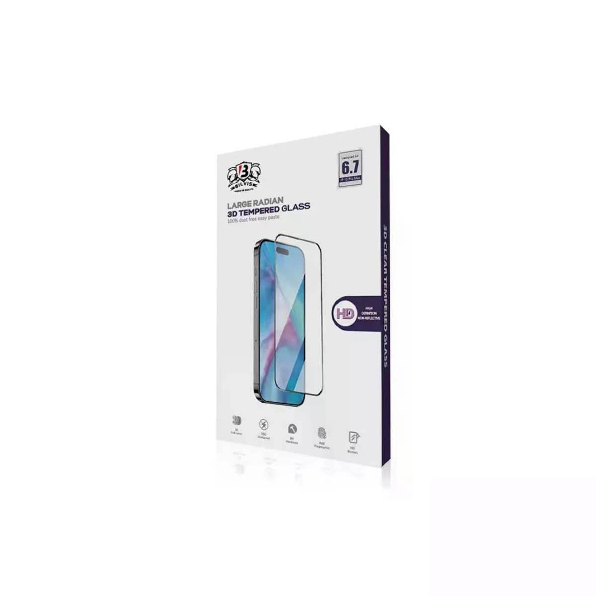 İphone 15 Pro Max Bilvis 0.18mm Plus Cam Ekran Koruyucu