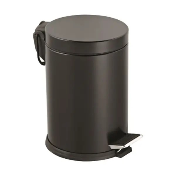 12LT SİYAH PEDALLI METAL ÇÖP KOVASI (4745)