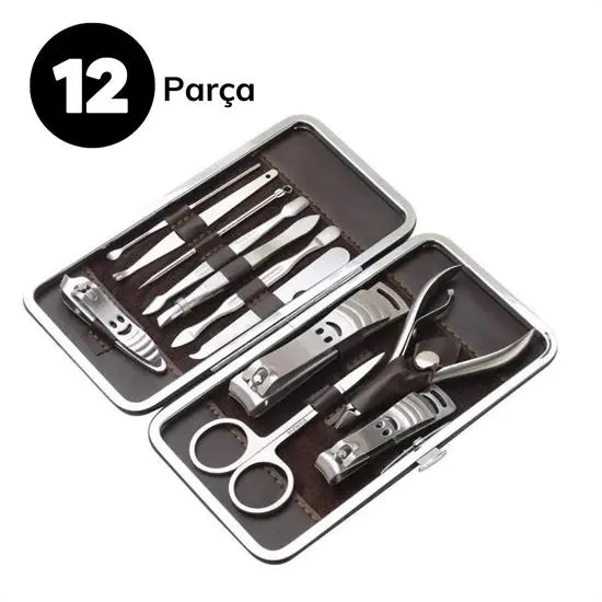 12 Parça Çanta Tipi Manikür Pedikür Tırnak Bakım Seti (4745)-3