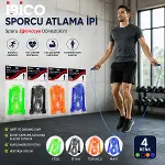 SAYAÇLI RENKLİ SİLİKON İP ATLAMA İPİ SÜNGERLİ RENKLİ PLASTİK TUTACAK (4745)-2