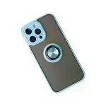 iPhone 14 Pro Max Kılıf Montreal Yüzüklü Silikon Kapak - Buz Mavi-3