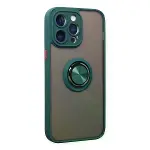iPhone 14 Pro Max Kılıf Montreal Yüzüklü Silikon Kapak - Yeşil-2
