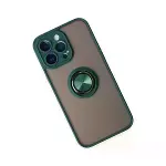 iPhone 14 Pro Max Kılıf Montreal Yüzüklü Silikon Kapak - Yeşil-3