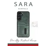 Samsung Galaxy A06 Kılıf Sara Kartvizitli Deri Kılıf - Taba-2