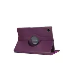 Galaxy Tab A11 360 Tablet Deri Kılıf - Mürdüm-2