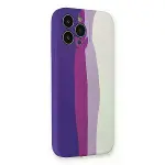 İphone 13 Pro Kılıf Ebruli Lansman Silikon - Mor-beyaz-3