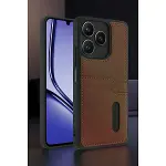 Realme Note 50 4g Kılıf Sara Kartvizitli Deri Kılıf - Taba-2