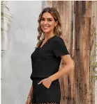 Kadın Kısa Kollu V Yakalı Bluz Ve Short Ikili Takım-3