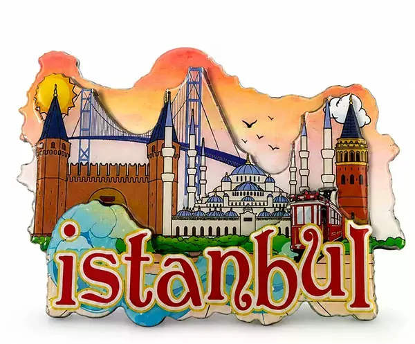 İstanbul Temalı Ahşap Buzdolapı Süsü Magnet Alk5938
