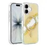 Onegif  İphone 16 Lotus Simli Magsafe Kapak - Gümüş-1