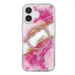 Onegif  İphone 16 Lotus Simli Magsafe Kapak - Pembe-3