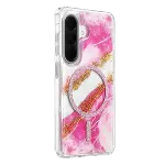 Onegif Samsung Galaxy A56 Lotus Simli Magsafe Kapak - Pembe-2