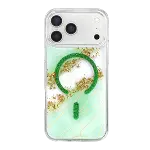 Onegif  İphone 17 Pro Max/18 Pro Max Lotus Simli Magsafe Kapak - Yeşil-3