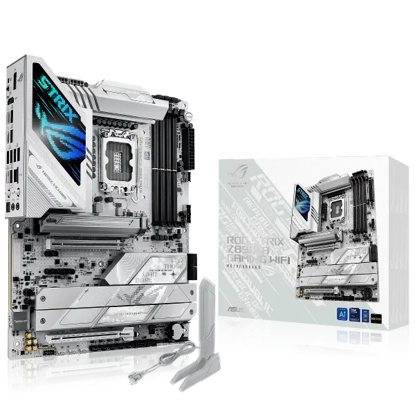ROG STRIX Z890-A GAMING WIFI, 9066MHz OC, 4xDDR5, 5x M.2, HDMI, DP, 2xThunderbolt, 2xType-C, Wi-Fi 7, Bluetooth 5.4, Intel Core Ultra CPU(Seri 2), LGA1851 Soket, Gaming Anakart