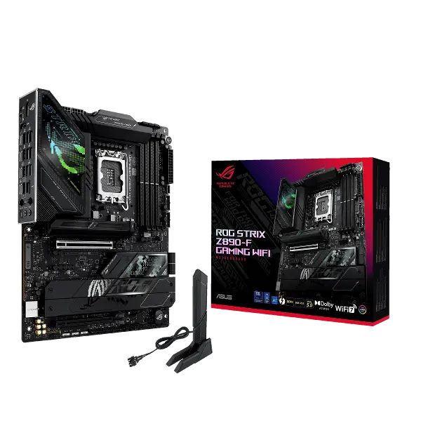 ROG STRIX Z890-F GAMING WIFI, 8600MHz, 4xDDR5, 5x M.2, HDMI, DP, 2xThunderbolt, 4xType-C, Wi-Fi 7, Bluetooth 5.4, Intel Core Ultra CPU(Seri 2), LGA1851 Soket, Gaming Anakart