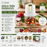 USB TO TYPE-C ŞARJLI MİNİ 3 BIÇAKLI GOLD BLENDER RONDO GIDA DOĞRAYICI 1.2LT=MİKA KRİSTAL HAZNE KC-8221 (4745)-2