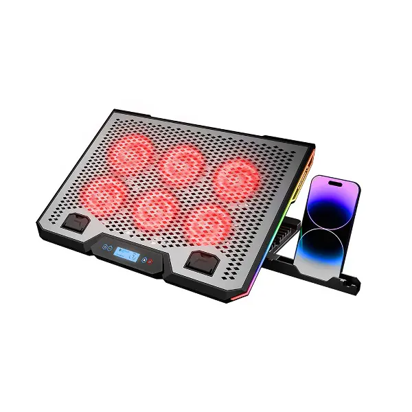 NOTEBOOK - LAPTOP SOĞUTUCU RGB IŞIKLI 15.6 INC 6 FANLI - LCD DİJİTAL EKRAN 2 USB SOKET (4745)