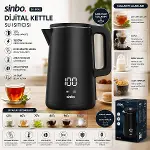 1.8L 1500W PLASTİK KAPAK - DOKUNMATİK EKRAN DİJİTAL KETTLE SU ISITICISI KABLOSUZ KULLANIM SK-8042 (4745)-2