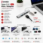 TYPE-C 3.1 GİRİŞ 4IN1 USB ÇOĞALTICI 4 ANAHTARLI PORT - HI-SPEED USB 3.0 - USB 2.0 HUB ADAPTÖR EKD-TP50 (4745)-2