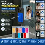 50 ADET YAPIŞKANLI TELEFON TUTUCU RENKLİ SİLİKON VANTUZLU (4745)-2
