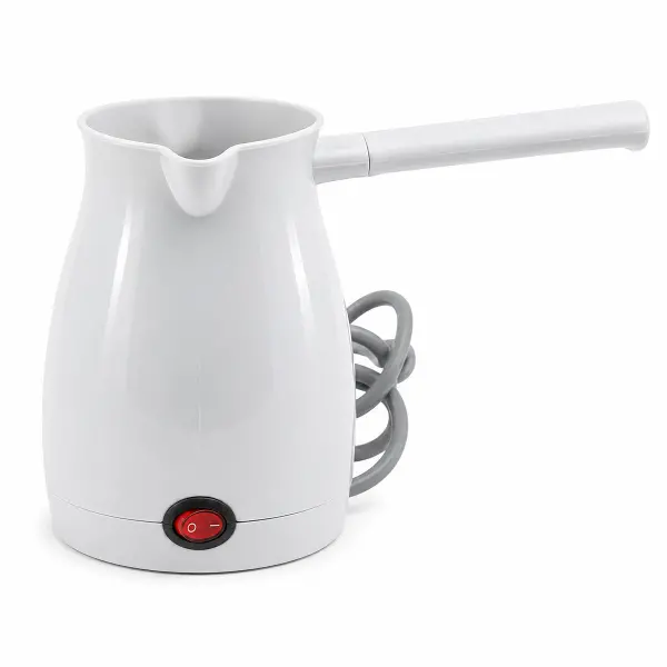 BEYAZ ELEKTRİKLİ CEZVE TÜRK KAHVESİ MAKİNESİ PLASTİK ÇİFT AĞIZ 0.4LT - 5 FİNCAN 1000W (4745)