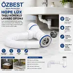 LÜX PASLANMAZ TAŞLI KÖRÜKLÜ LAVABO SİFON (4745)-2