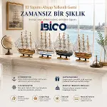 BÜYÜK UZUNLUK : 36CM - GENİŞLİK : 38.5CM MASAÜSTÜ DEKORATİF AHŞAP YELKENLİ GEMİ SÜS EŞYASI HERHANGİ BİR RENK GÖNDERİLİR (4745)-2
