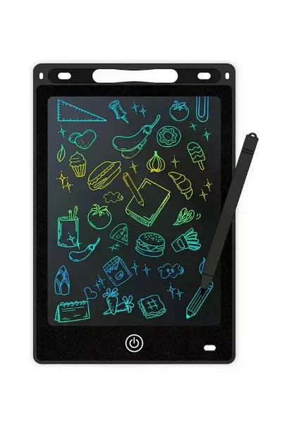 12 Inc Renkli Lcd Grafik Dijital Kalemli Çizim Tableti Yazı Tahta Not Yazma Eğitim Tableti Siyah