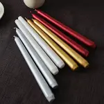 4PCS CANDLE METALİK RENKLER ŞAMDAN MUM 25CM (4745)-2