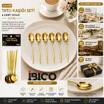 60 PARÇA GOLD TATLI KAŞIK SETİ 13CM - 1 PAKET İÇİNDE 6 ADET VARDIR - 10 PAKET GÖNDERİLİR (4745)-2