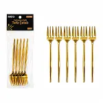 60 PARÇA GOLD TATLI ÇATAL SETİ 13CM - 1 PAKET İÇİNDE 6 ADET VARDIR - 10 PAKET GÖNDERİLİR (4745)-1