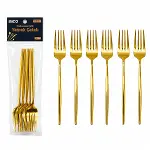 60 PARÇA GOLD YEMEK ÇATAL SETİ 21CM - 1 PAKET İÇİNDE 6 ADET VARDIR - 10 PAKET GÖNDERİLİR (4745)-1