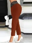 Kadın Yüksek Bel Beli Lastikli Cepsiz Ithal Krep Pantolon-3