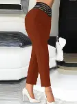 Kadın Yüksek Bel Beli Lastikli Cepsiz Ithal Krep Pantolon-1