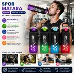 ÇİFT RENKLİ TUTMALI PLASTİK PİPETLİ SPOR MATARA SULUK 1000ML HERHANGİ BİR RENK GÖNDERİLİR (4745)-2