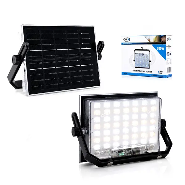 200W GÜNEŞ ENERJİLİ LED IŞIK SOLAR PROJEKTÖR - FENER KAMP - DIŞ MEKAN 3 FARKLI LED IŞIK 348961 LMB (4745)