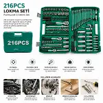 216PCS LOKMA SETİ LOKMA - SOKET - BİTS ADAPTÖR - 3AD.CIRCIR KOLU PLASTİK ÇANTALI (4745)-1