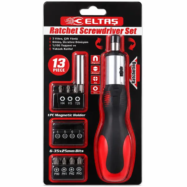 13PCS SİLİKON SAP - CR-V CIRCIRLI TORNAVİDA BİTS SETİ 3 KADEME - ÇİFT YÖNLÜ - MANYETİK UÇ TUTUCU (4745)