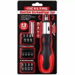 13PCS SİLİKON SAP - CR-V CIRCIRLI TORNAVİDA BİTS SETİ 3 KADEME - ÇİFT YÖNLÜ - MANYETİK UÇ TUTUCU (4745)-1