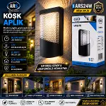 IP66 50.000 SAAT LED ÖMRÜ 22W KÖŞK LED APLİK DUVAR LAMBASI ARS-348955 (4745)-2