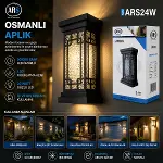 IP66 50.000 SAAT LED ÖMRÜ 22W OSMANLI LED APLİK DUVAR LAMBASI ARS-348952 (4745)-2