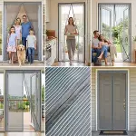 Mıknatıslı Kapı Sinekliği Gri 100x210 cm Otomatik Kapanan Manyetik Tül Sineklik (4745)-2