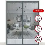 Mıknatıslı Kapı Sinekliği Gri 100x210 cm Otomatik Kapanan Manyetik Tül Sineklik (4745)-1