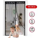 Mıknatıslı Kapı Sinekliği Siyah 100x210 cm Otomatik Kapanan Manyetik Tül Sineklik (4745)-1