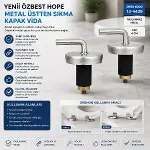 2PCS ÜSTTEN SIKMALI METAL KLOZET KAPAK MENTEŞESİ VİDASI (4745)-2