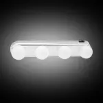 Kablosuz Parlak Banyo Stüdyo Makyaj Aynası Işığı Pilli Vantuzlu Taşınabilir 4 Led Ampul (4745)-4