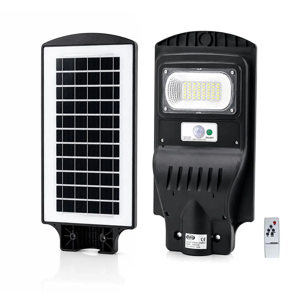 100W - 6500K SOLAR - GÜNEŞ ENERJİLİ SOKAK LAMBASI - ARMATÜR SENSÖRLÜ BAHÇE-BALKON-SOKAK ARS-348964 (4745)