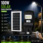 100W - 6500K SOLAR - GÜNEŞ ENERJİLİ SOKAK LAMBASI - ARMATÜR SENSÖRLÜ BAHÇE-BALKON-SOKAK ARS-348964 (4745)-2